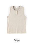 Toil Vintage Henley Neck Ribbed Sleeveless