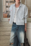 [PLAN MADE/MADE] 2plan Summer Stripe Crop Shirt