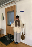 [unisex] Colmin two-way cable over knit hood zip-up cardigan