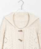 Dunve Sailor Collar Duffel Knit Cardigan