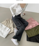 Two-Way Banding Wide Jogger Poly Pants