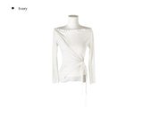 Kojin Studded Wrap Tie Off-Shoulder T-Shirt