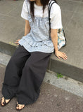 Chier Belt Set Cotton Wide Banding Pants
