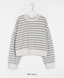 Jaycoo Crop Stripe Sweatshirt