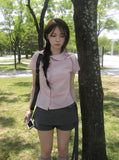 Micon Ribbon Strap Mini Skirt Pants