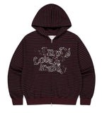 EMPTY STRIPE ZIP UP HOODIE