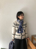 Kyuin Duffle Collar Knit Nordic Cardigan