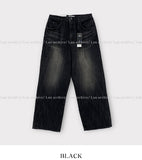 Slave pintuck wide denim pants