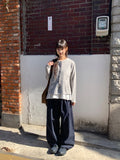 [BAONHAUS] Timder Cotton Wide Banding Flower Pants