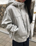 Zefu Pigment Washing Hooded Jacket