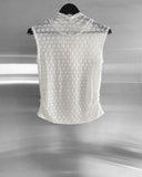 Veil Lace Cowl Neck Hooded Sleeveless