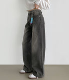 4 Season Basic Wide-Fit Washed Denim Pants