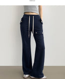 Side Pocket Semi Bootcut Banding Pants