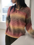 Aran Mix Gradient V-neck Knit