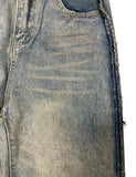 Messy fringe denim