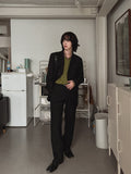 Elin semi wide slit slacks
