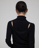 PRTN)Porterna brushed layered turtleneck t-shirt