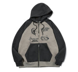 [2-WAY] Star & Sun raglan hood zip-up