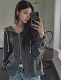 Noxie Pigment Embroidered Two-Way Hood Zip Up