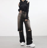 [NONCODE] Gazen Cutout Knit Zip-Up