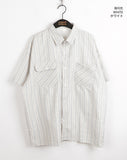 Luckin Bohemian Hippie Stripe Short Sleeve Shirt