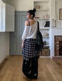 84 Numbering Off-Shoulder Loose Fit Short Sleeve