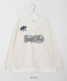 [BAONHAUS] Oten Nylon Printing V-neck Sweatshirt