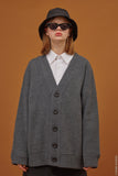 Heavy Overfit Rams Wool Cardigan