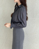 Cielve Satin Tie Blouse