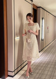 Love Square Flower Flare One Piece