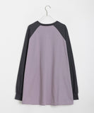 Nikkoi Printed Color Matching Raglan Long Sleeve Tee