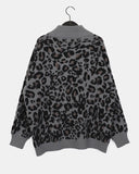 Dotty Leopard Knit Zip-Up