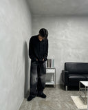 Crow Black Washed Denim Jeans