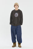 STITCH SLOGAN FLOWER CREWNECK