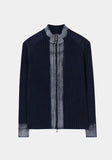 ROUGH WASHED HIGH NECK ZIP-UP CARDIGAN