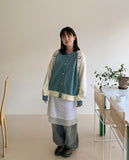 [BAONHAUS] Maltine Raglan Color Matching Round Cardigan