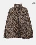 Boran Leopard Fluffy Fur Loose Zip-Up Jumper