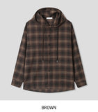 Solar loose fit hooded checkered shirt