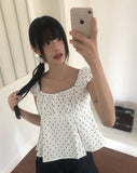Lize Dot Puff Strap Blouse