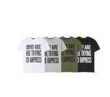 Impri Slub Lettering Short Sleeve T-shirt