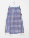 Gyuri check banding layered long skirt