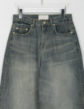 Ariko cat washed denim wide pants