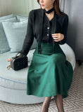 Roku Flared Knit Long Skirt