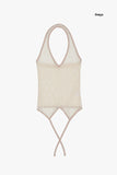 Trisha see-through halter-neck sleeveless top