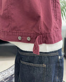 Ruped cropped washed jacket