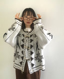 Enin Nordic Duffle Button Short Knit Cardigan