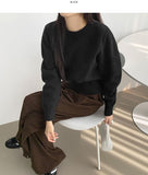 Basic Mid Season Semi Crop Knit
