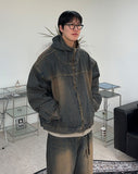 Decan Over Washing Denim Hooded Jacket