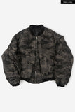 Camo edge quilted crop jumper