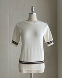 Sade Color Matching Short Sleeve Knit